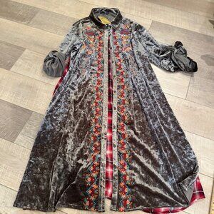 ANDREE' BY UNIT WOMENS DUSTER LONG SWEATER COAT 1X NEW BOHO EMBROIDERED